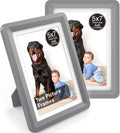 Dark Gray 5x7 Picture Frame with Acrylic Front 2 Pack, ABS Frame for 5x7 or 4x7 Photos, Shatterproof UV-Resistant Tabletop Photo Frame, Vertical/Horizontal Display for Home Décor