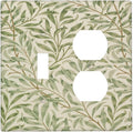Decorative Outlet Covers Morris Green Willow Leaf Olive Leaves 2 Gang Wall Plate Cover Single Toggle Duplex Combo Two Switch Light Switch Cover Plate Jumbo Dual GFCI Faceplate