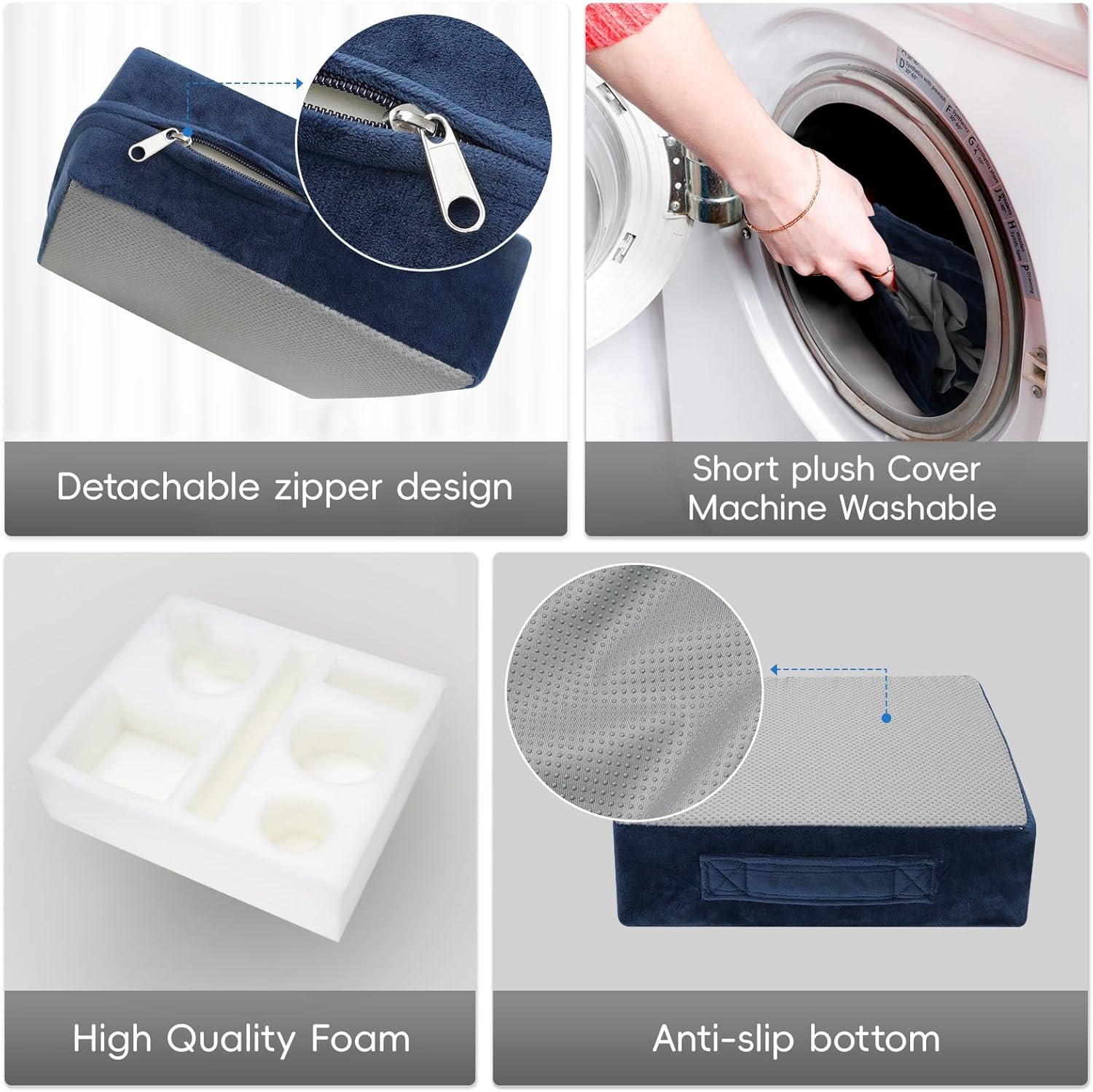 G GOOD GAIN Couch Cup Holder Pillow-Sofa Cup Holder Cozy Buddy | Bed Drink Caddy Holds Tablet, Remote, Snacks | Waterproof Anti-Spill Sofa Beverage Tray for Car, Park, Beach, Picnic, Boat, RV(Navy)