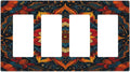 Boho Colorful Mandala 4 Gang Wall Plates Outlet Covers Quad Rocker Light Switch Cover Plate Decorative Switch Plates GFCI Electrical Faceplate for Bathroom Bedroom Decor 4.5 X 8 IN