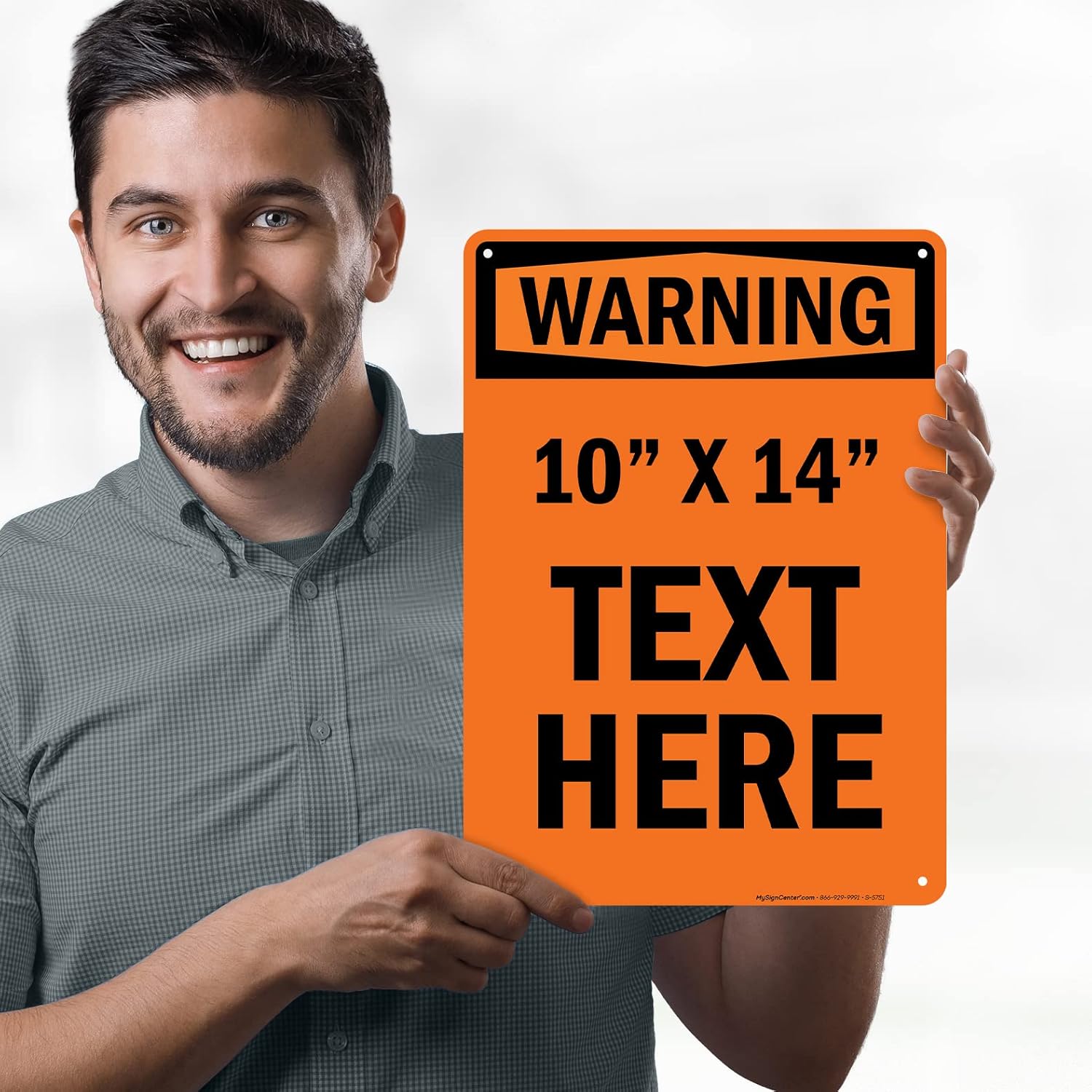 Custom warning Sign, OSHA Sign, 10x14 Inches, Rust Free .040 Aluminum, Fade Resistant, Made in USA by My Sign Center