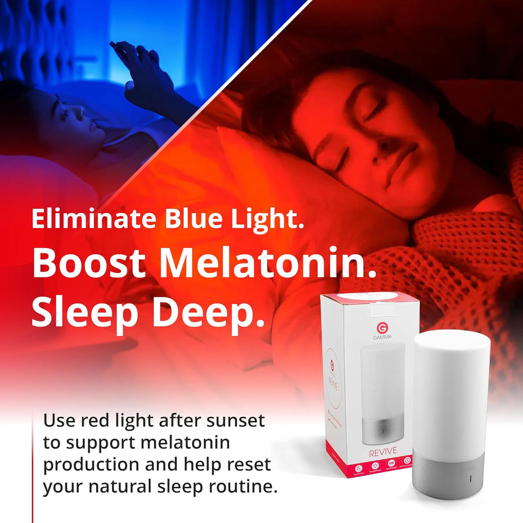 Revive - 670nm Red Lamp by Gamma - Sleep Light - Melatonin Promoting Natural Sleep Aid, Bedroom & Nursery Nightlight