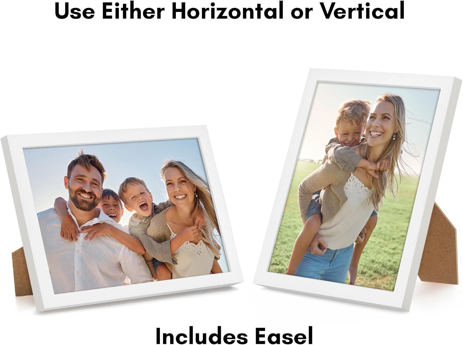 Americanflat 9x12 Picture Frame with Shatter-Resistant Glass - Signature Collection - Gallery-Style Frames Made of Engineered Wood - Photo Frame for Tabletop and Wall Display - White