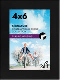Americanflat 4x6 Picture Frame with Shatter-Resistant Glass - Signature Collection - Gallery-Style Frames Made of Engineered Wood - Photo Frame for Tabletop and Wall Display - Black