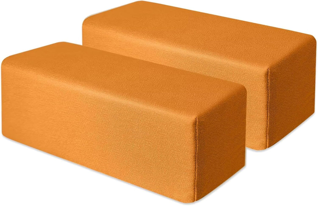2 Pack Couch Arm Rest Pillow 6''x6''x24'' Faux Leatharie Armrest Cushion, High Density Foam Pillows, Removable & Washable Headboard Elbow Support for Armchair Sofa Bed, Orange