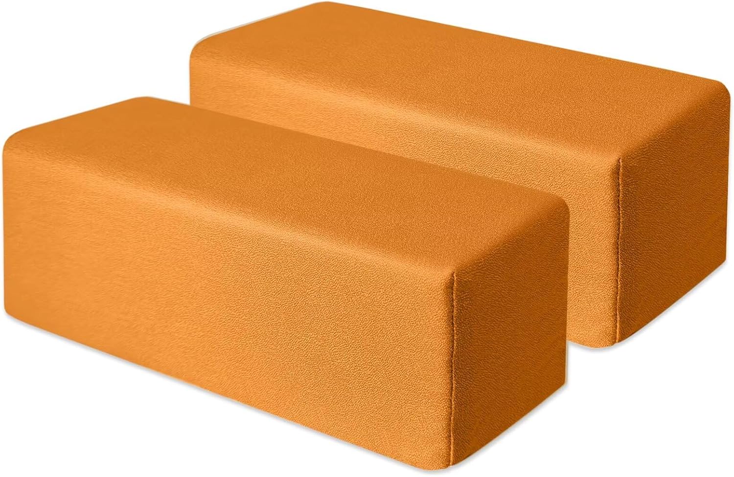 2 Pack Couch Arm Rest Pillow 6''x6''x24'' Faux Leatharie Armrest Cushion, High Density Foam Pillows, Removable & Washable Headboard Elbow Support for Armchair Sofa Bed, Orange