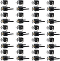 20 Sets Passage Door Lever and Single Cylinder Deadbolt Lock Set, Heavy Duty Square Handle for Entrance and Front Door, Matte Black, Different Keys