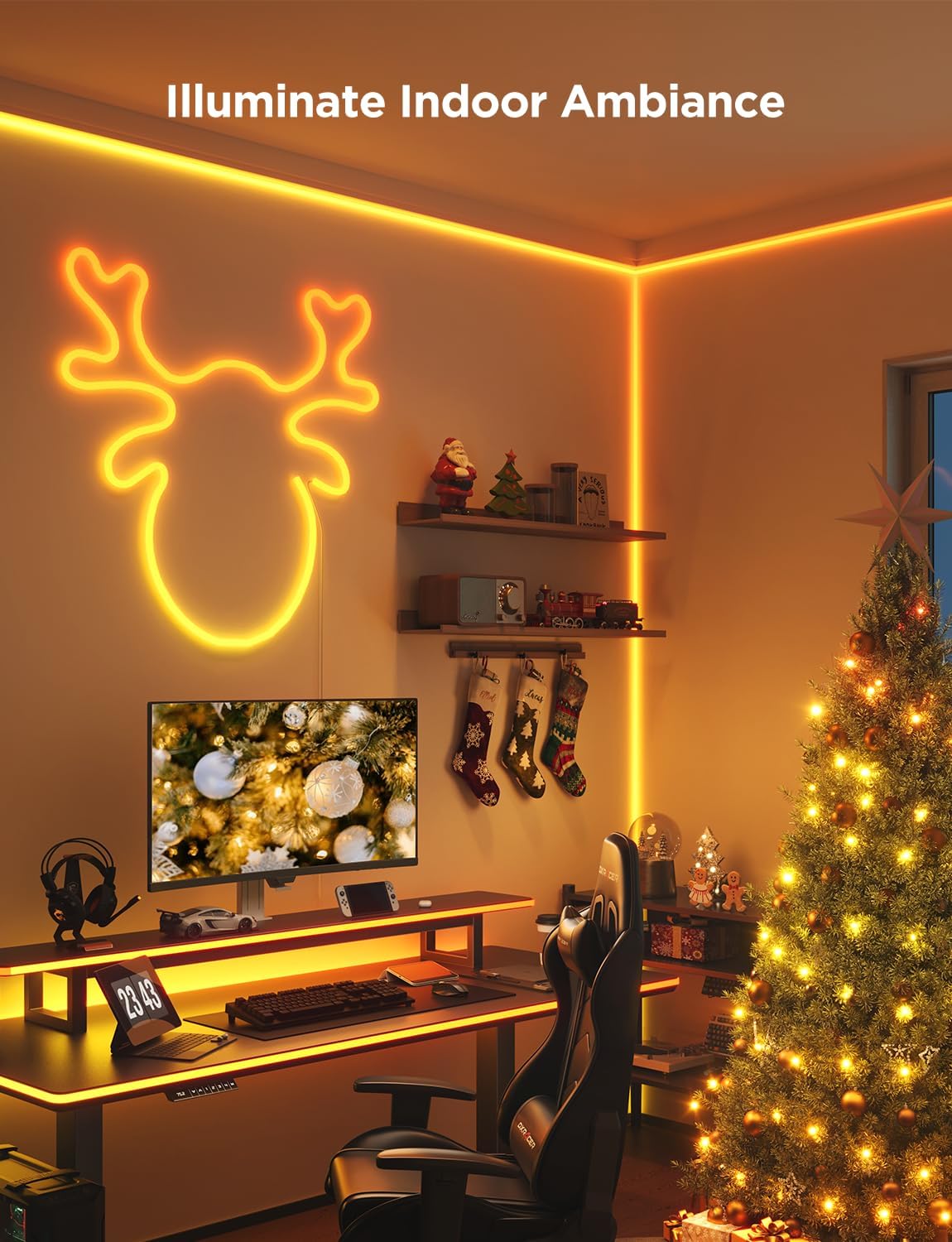 Govee RGBIC Neon Lights, LED Smart Neon Rope Light 2 Works with Matter, Alexa, Google Assistant, Custom DIY Neon Strip Lights for Bedroom and Wall Decor, Softer Material, 9.8ft, White