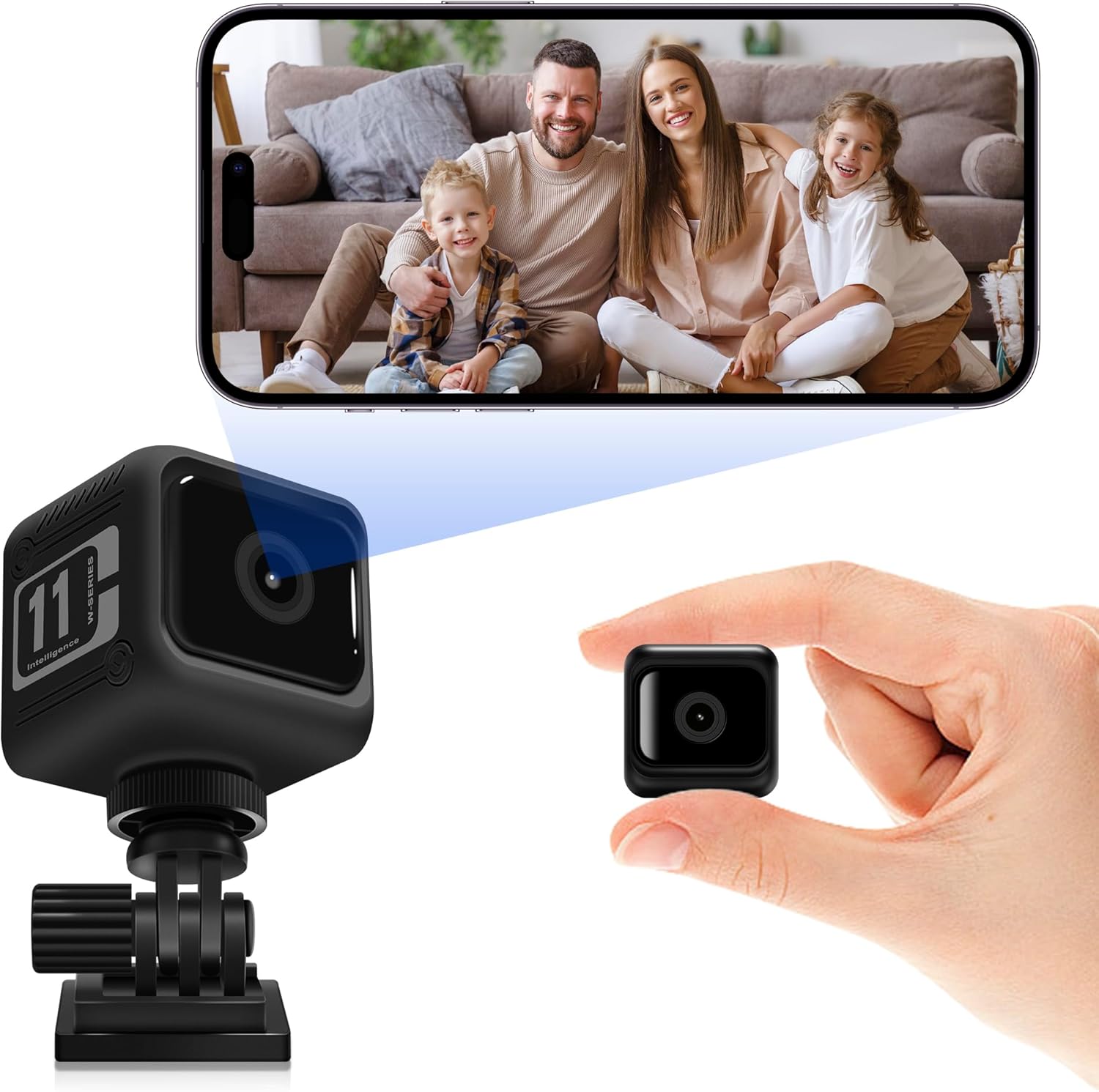 Mini Spy Cameras for Home Security, 1080P HD Security Camera No WiFi Needed, 2.4GHz, Night Vision, Wireless, Indoor Nanny Cam Hidden Camera for Bedroom, Pet, Elder, Garage