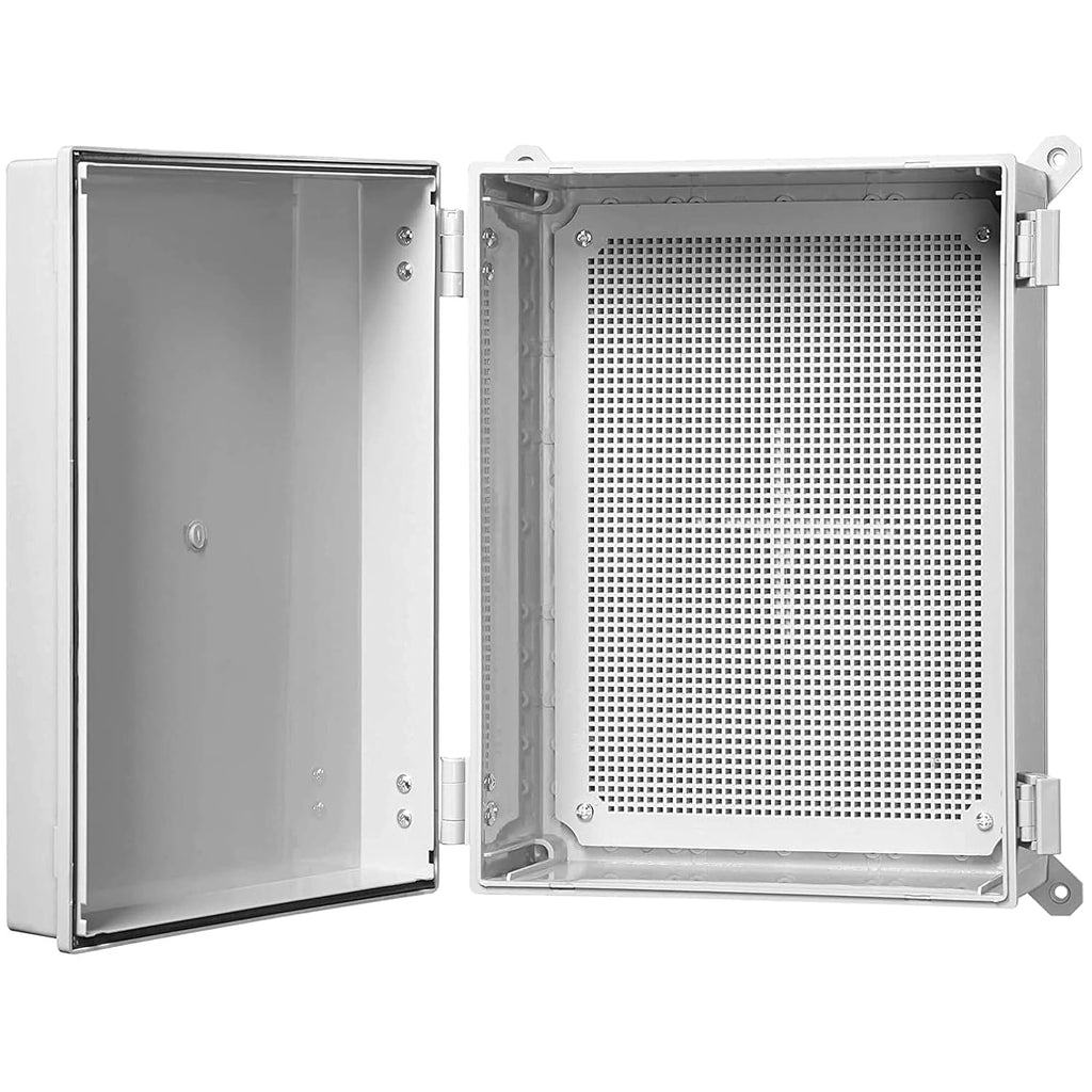 Co. 7.9" x 11.8" x 6.3" ABS Waterproof IP67 Hinged Electronics Box with Mounting Plate, Bracket, Project Box (4 Pack)