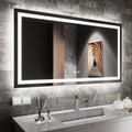 Amorho LED Bathroom Mirror, 55" X30" Front Light and Backlit Vanity Mirror, Dimmable Bathroom Mirrors for Wall, Anti-Fog, Memory, 3 Colors, Double LED Lights, Shatter-Proof, ETL Listed