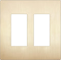 LIDER Brushed Finish Decorator Switch Cover, Screwless Wall Plate, Mid-Size 2-Gang 4.88" x 4.92", Unbreakable Polycarbonate Thermoplastic, UL Listed, LSWP-32M-BGD, Brushed Gold