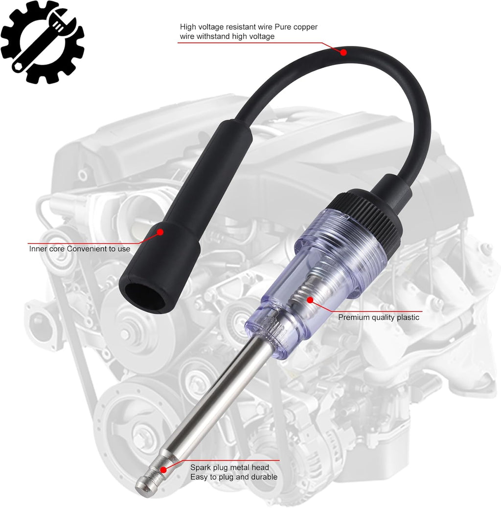 SINGARO Inline Spark Plug Tester, Plug-in Engine Ignition Tester, Car Exterior Accessories, Automobile, Lawn Mower,Engine Verification-Armature Diagnostic Test Tool
