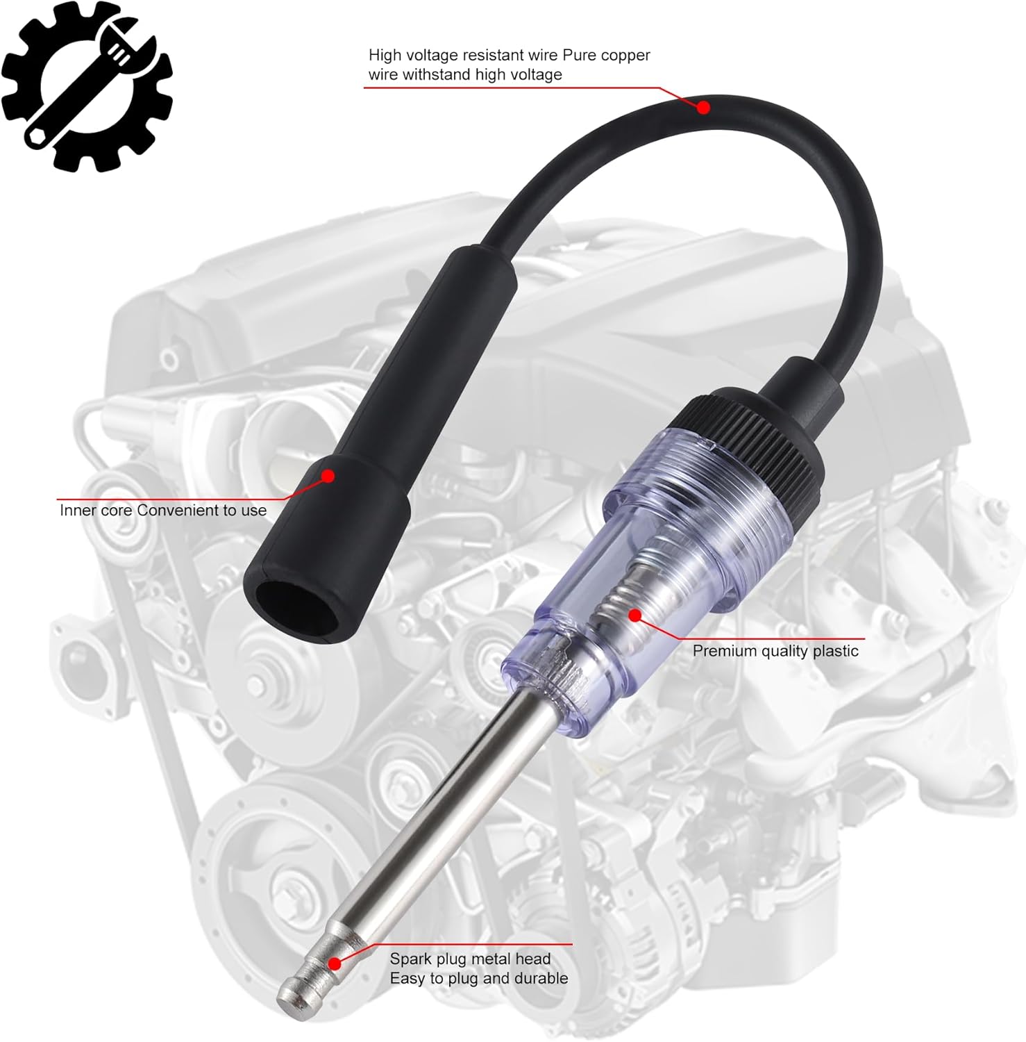 SINGARO 2PCS Inline Spark Plug Tester, Plug-in Engine Ignition Tester, Car Exterior Accessories, Automobile, Lawn Mower,Engine Verification-Armature Diagnostic Test Tool