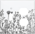 Wallplates Floral Wildflower Rustic Plant Leaves 1 Toggle 1 Duplex Switch Plate Electrical Gfci Faceplate Decorative Light Switch Covers For Farmhouse Cabin Decor