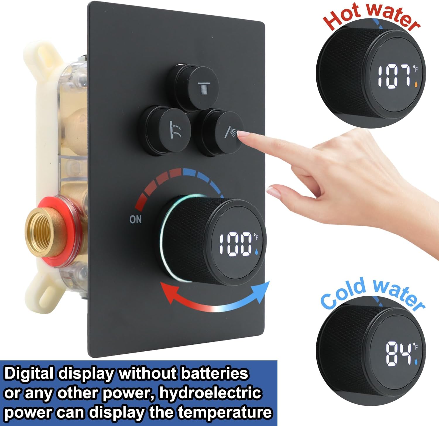 Shower System 12 Inches Rainfall Shower System Shower Head System for Bathroom 3 function shower system set Shower Faucet Rough-in Valve
