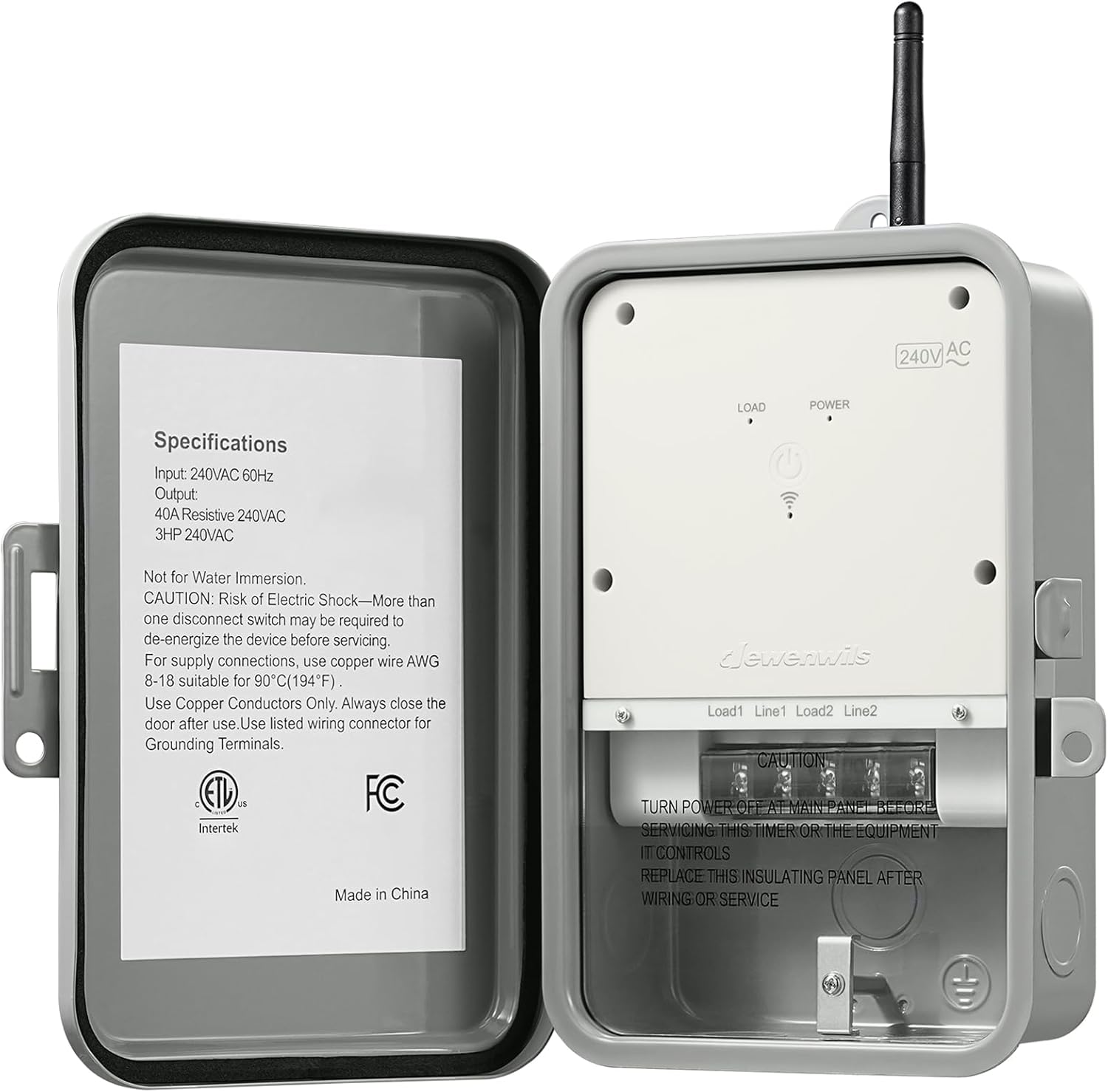 DEWENWILS Pool Pump Timer, Outdoor Smart WiFi Box, Heavy Duty 40A 240VAC 3HP Wireless Controller Timer for Pool, Water Heater, Compatible with Smart Phone, Alexa, Google Assistant, ETL Listed