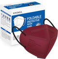 WWDOLL KN95 Face Mask 50 Pack, 5-Layers Breathable KN95 Masks, Red
