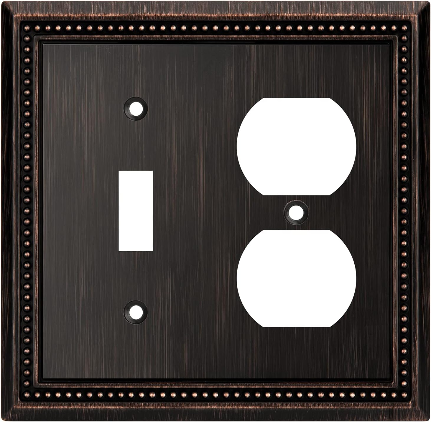 Henne Bery Sunken Pearls Decorative Wall Plate Switch Plate Outlet Cover (Toggle/Duplex, Aged Bronze)