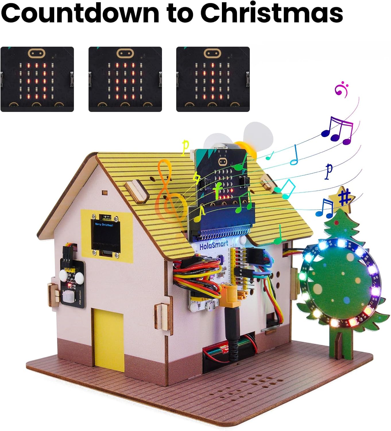 microbit Smart Home Kit for Microbit V1 and V2,STEM Education DIY Coding Kit with Online Tutorial,Programming Electronics Kit for Teens Adults(Without Micro:bit and AAA Battery)