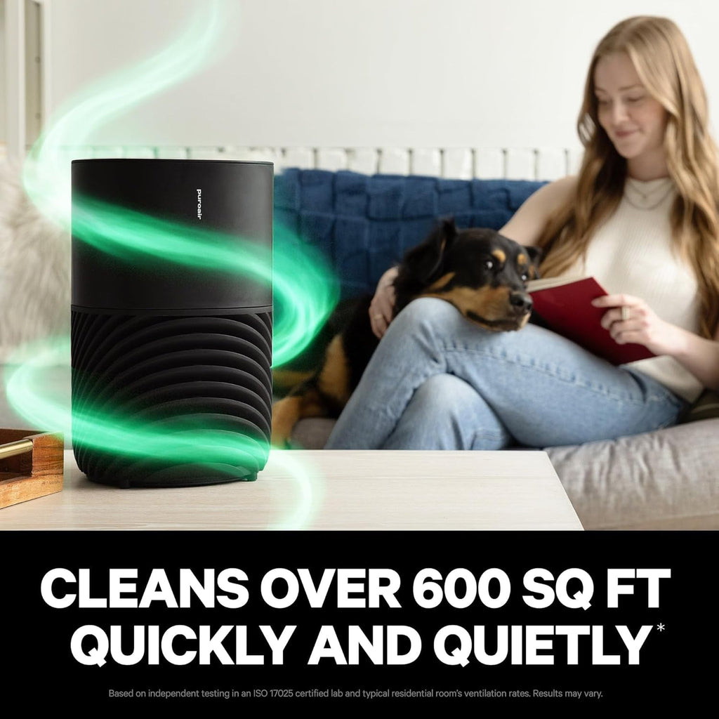 PuroAir 130b Smart Air Purifiers for Home Pets - Covers Up To 600 Sq Ft - Filters Up To 99.9% of Pollutants, Smoke, Pollen, Dust - Quiet Air Filter - Air Purifiers for Bedroom (2 Pack)