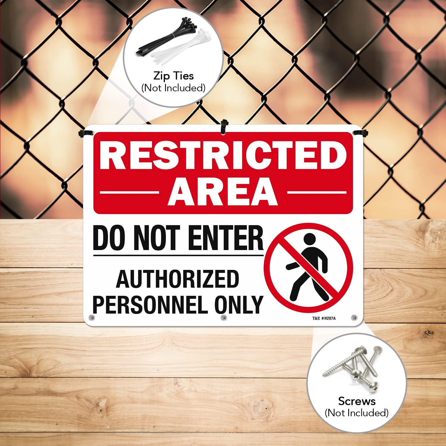 T&R Large Restricted Area Do Not Enter Authorized Personnel Only Sign,2 Pack,14x10 Inches Rust Free .040 Aluminum,UV Protected, Waterproof, Weatherproof and Fade Resistant,6 Pre-drilled Holes