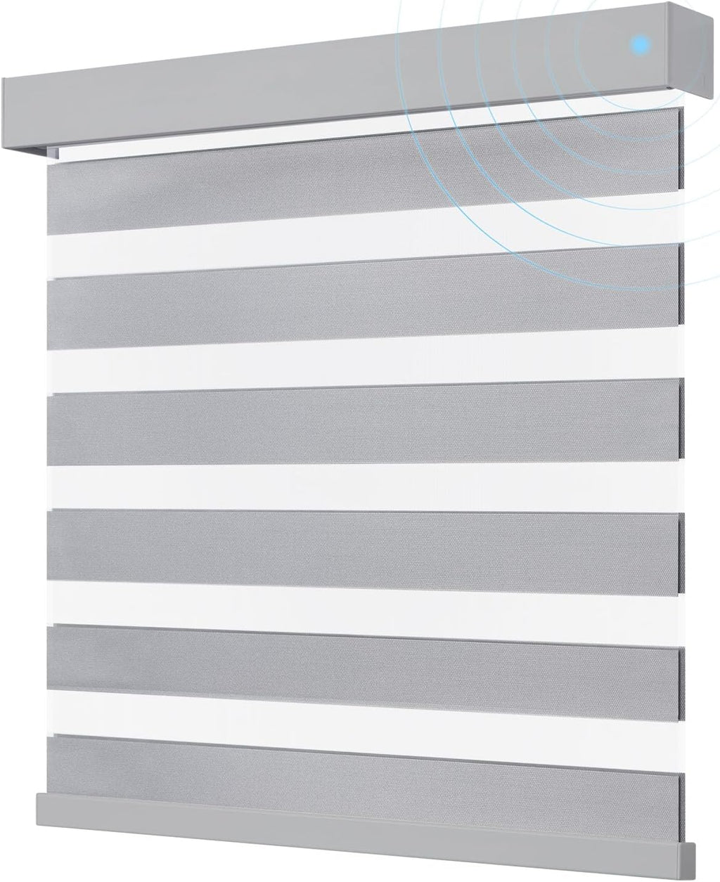 Smart Zebra Blinds for Windows, Alexa Motorized Blinds with Remote Control, Automatic Electric Power Zebra Shades for Indoor Windows (29" W x 72" H,Gray)