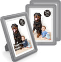 Dark Gray 5x7 Picture Frame with Acrylic Front 3 Pack, ABS Frame for 5x7 or 4x8 Photos, Shatterproof UV-Resistant Tabletop Photo Frame, Vertical/Horizontal Display for Home Décor