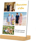 Custom Metal Photo Prints，Personalized Your Own Picture Frame, Customize Photo Prints with Wooden Base，Personalized Metal Picture Gift for Lovers，Family，Boyfriend，Friends