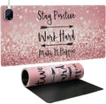 iCasso Heated Mouse Pad, Pink Mouse Pad, XL Aesthetic Heated Desk Pad with 4 Heating Levels for Computer Keyboard, 31.5" x 13" Large Mousepad for Home Office Work (Pink Stay Positive)