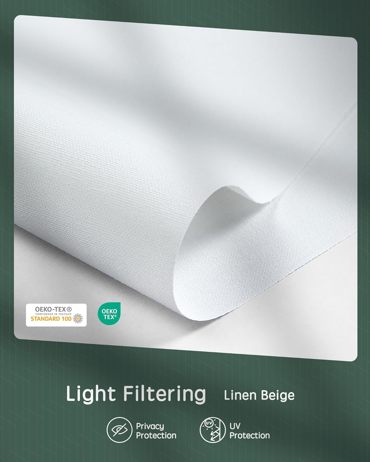 Yoolax Motorized Shades Dual Control, MotionFlex Motorized Roller Shades with App & Manual Control, Pull Down Automatic Shades for Indoor Windows, Custom Size(Light Filtering Pure White)