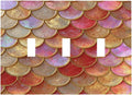Mermaid Glitter Scale Rainbow Gold Fish Scales Decorative Switch Plates 3 Gang Wall Plate Triple Toggle Light Switch Cover Faceplate Electrical Wall Panels for Bed Room Home Decor
