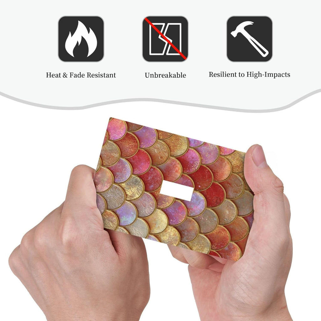 Mermaid Glitter Scale Rainbow Gold Fish Scales Decorative Light Switch Cover 1 Gang Single Toggle Device Electrical Faceplate Switchplates Decorator Outlet Wall Plate for Bed Room Home Decor