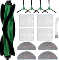 14 Pack Replacement Parts kit for iRobot Roomba Combo Essential Series Q0120, Q0520, Y0140, Y0110, Q011 Robot Vacuum Cleaner, 1 Main Brush, 4 Side Brushes,4 Hepa Filters,4 Mop Cloth,1 Cleaning Brush