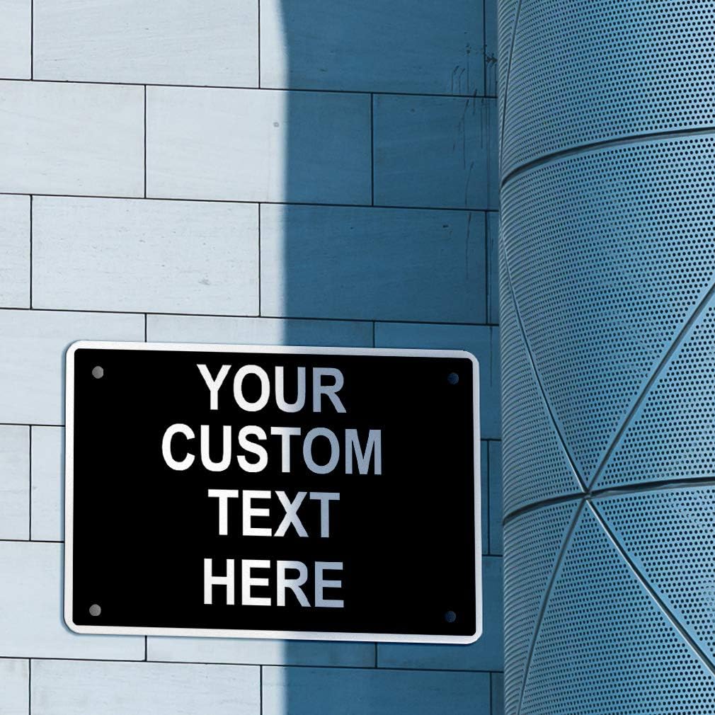 Aluminum Weatherproof Metal Sign Multiple Sizes Custom Personalized Text Here Black White Traffic Regulation Horizontal Street Signs 24x18Inches