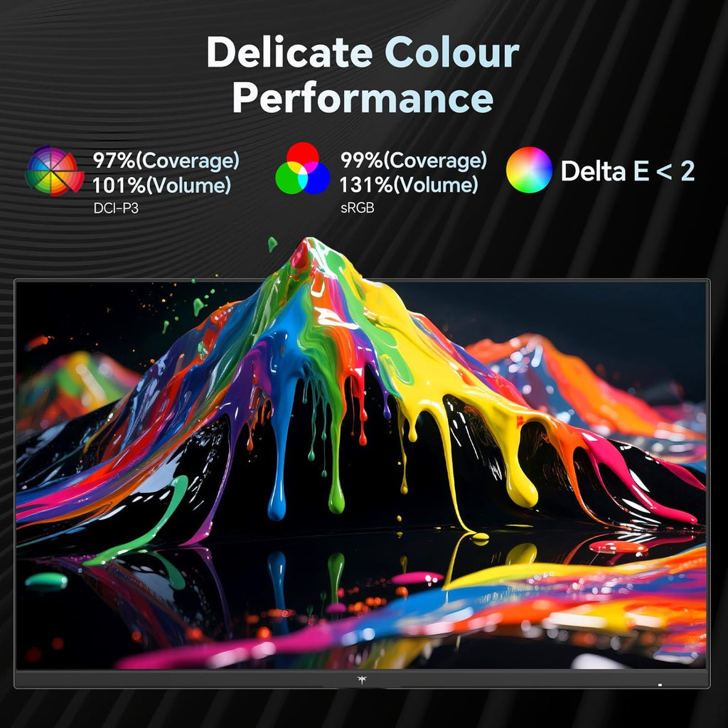 KTC Gaming Monitor 27 Inch | 2K@200Hz (OC 210Hz) | Built-in Speakers | Fast IPS Panel | 1ms Response Time (MPRT) | 450 cd/㎡ Brightness, HDR400 | Adaptive Sync | 131% sRGB, 97% DCI-P3, ΔE＜2 | White