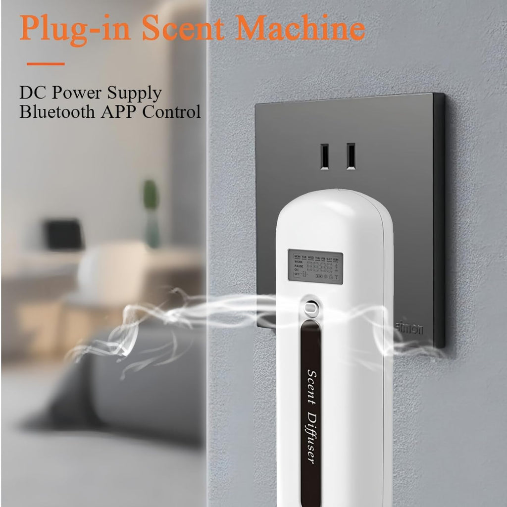 Plug in Waterless Diffuser - Up to 650 sqft Coverage, Wall Plug Oil Diffuser - Waterless Oil Diffuser with Button&App Dual-Control-