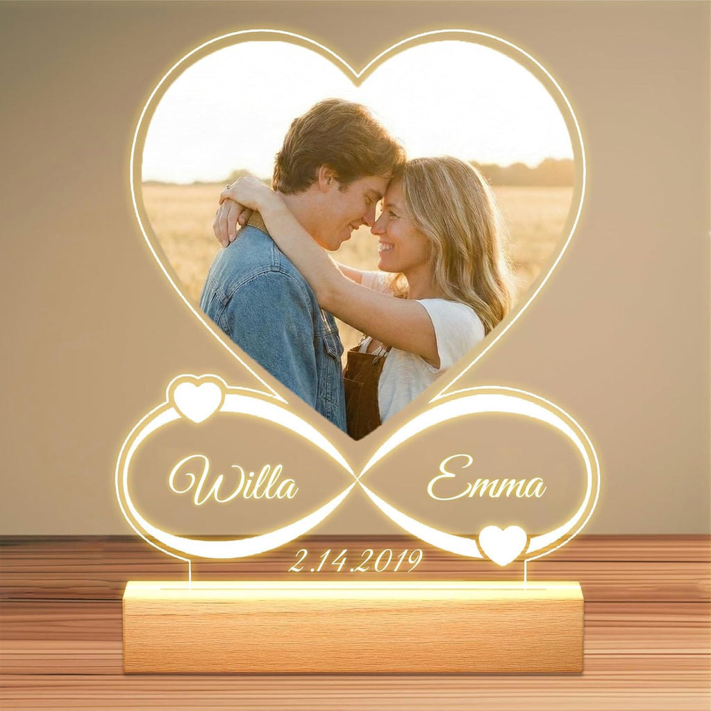 Custom Picture Frames - Customizable Decorative Sign with Photo & Song Option - Ideal Gift for Couples, Mothers Day, Boyfriend & Girlfriend (Anniversary)