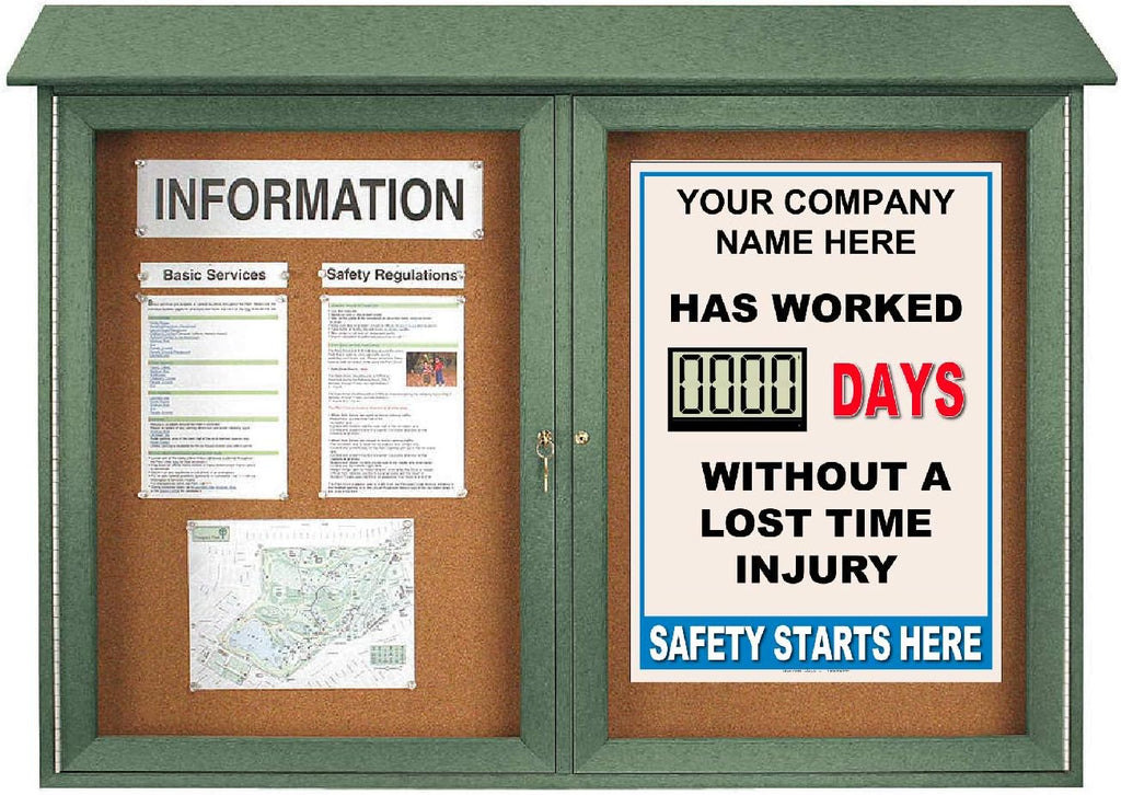 Full Size Digital Safety Scoreboard 20" x 28" – Battery Operated LED Scoreboard, Electronic Scoreboard, Large Digital Timer, Digital Scoreboard with Remote, Safety Sign for Workplace, Custom Office, Indoor Use