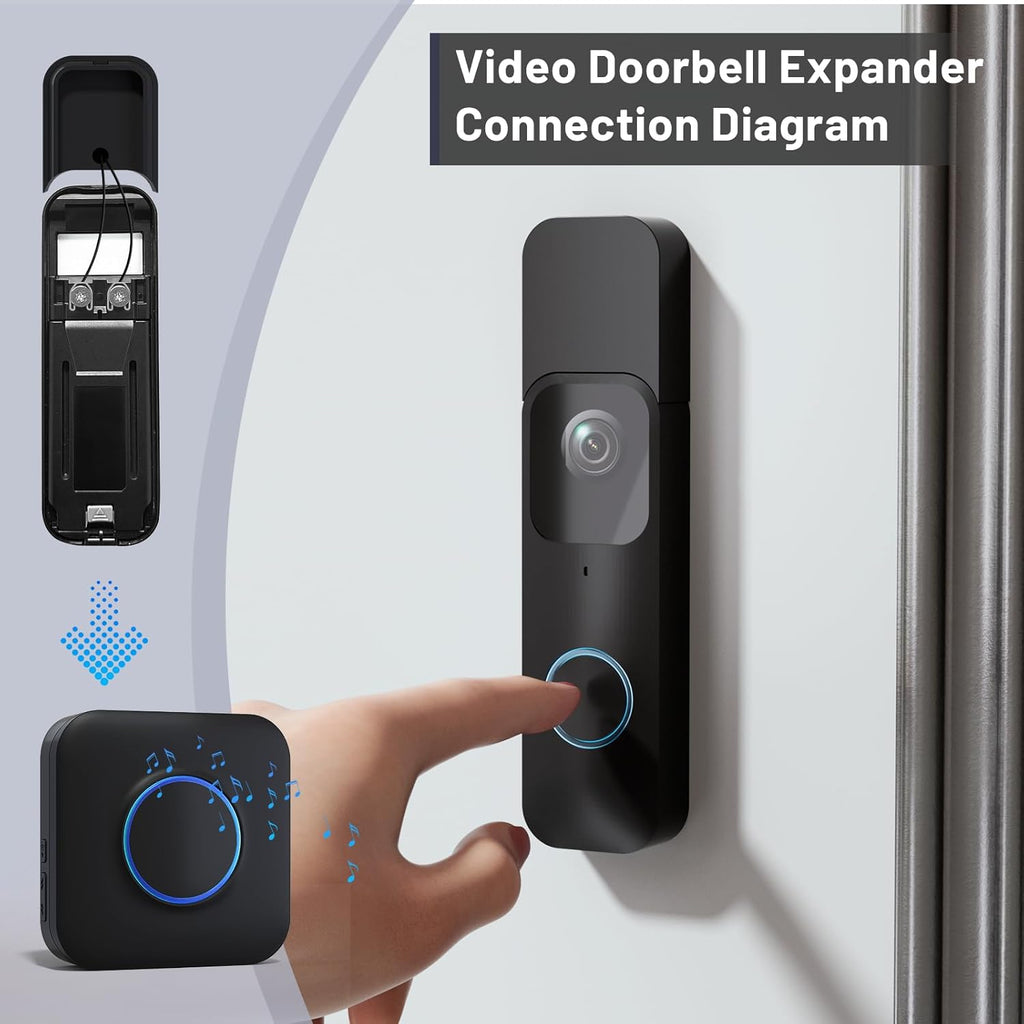 Wireless Doorbell Chime - Compatible with Blink Video Doorbell and Blink Video Doorbell (2nd Gen) (1 Video Doorbell Extender 1 Receiver）