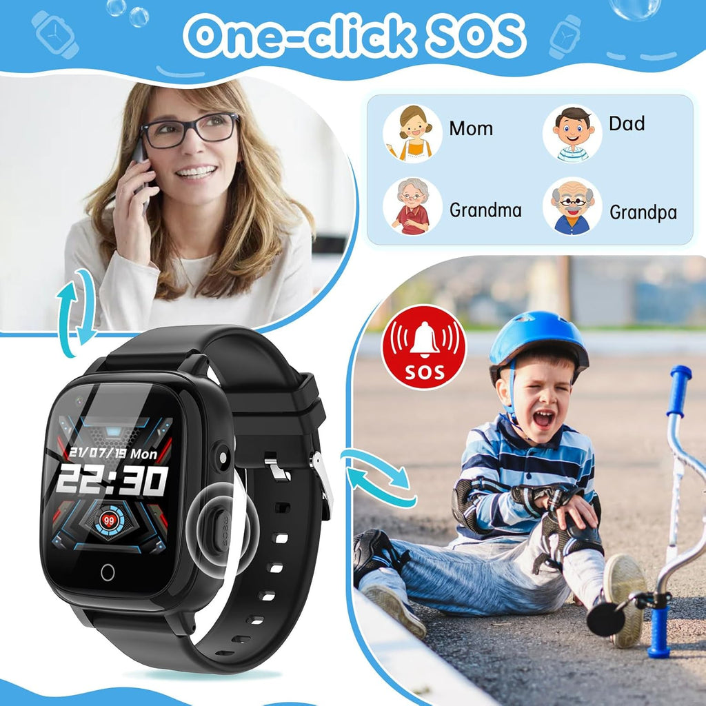 cjc 4G Smart Watch for Kids - Includes 2 Way Call, SOS Alerts, Parental Controls, Games, Camera, Alarm, Music Children's Smart Watch Gift