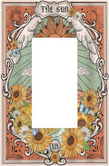 Boho Retro Sun Sunflower Vintage Flower Butterfly Decorative Outlet Covers 1 Gang Single Rocker Light Switch Cover Plate Wall Plates GFCI Faceplate for Farmhouse Home Decor