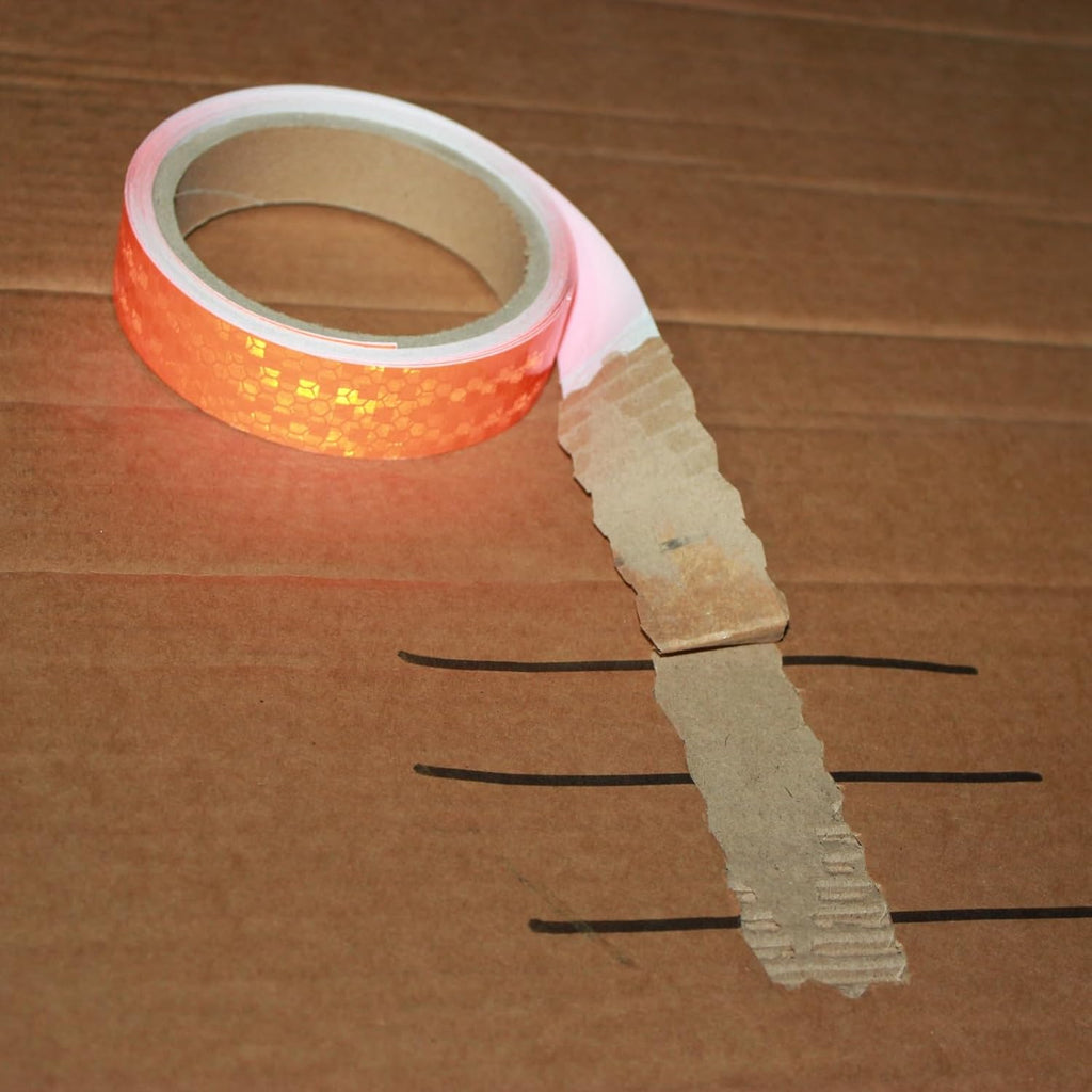 Orange Reflective Tape Outdoor Waterproof 1 inch, High Visibility Industrial Marking Tape, Safety Adhesive Stickers (15 feet)