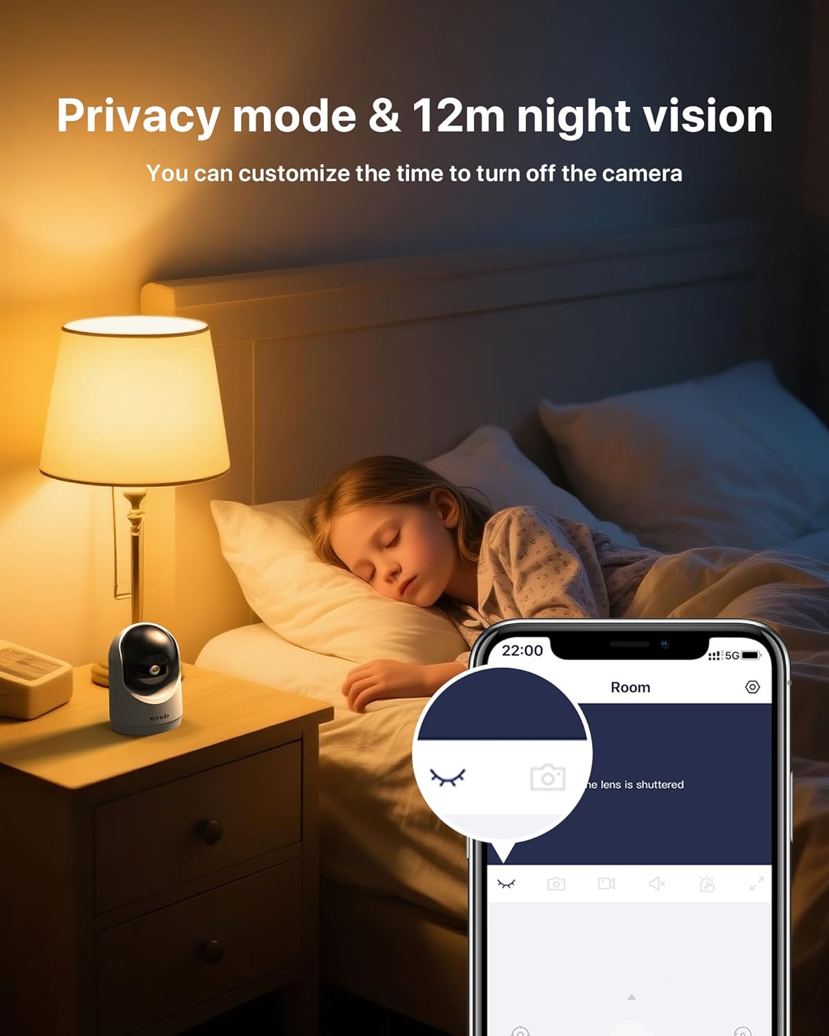 Tenda 2K Indoor Security Camera for Baby Monitor, WiFi 6 Pet/Dog Camera for Home Security, 360° Pan/Tilt, 2-Way Audio, Motion Detection, Night Vision, 24/7 Cloud & SD Card Storage(CP3-V3.0)