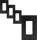 Single Decorator Light Switch Cover NovaBloom Metal Wall Plate, 4-Pack Black 1 Gang Single Rocker, for Receptacle Dimmer Switch Cover GFCI Outlet Decorative Wallplate, Durable