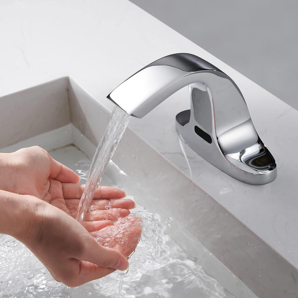 Touchless Bathroom Sink Faucet, Automatic Sensor Faucet for 3 Hole,Touchless Chrome Faucet for Bathroom Sink