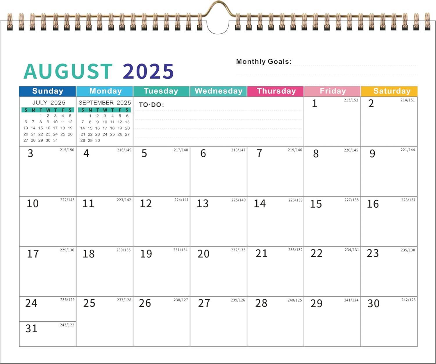 2025-2026 Wall Calendar – Runs 18 Months Until December 2026, Vibrant Monthly Planner with Julian Dates & Spacious Blocks, Durable Thick Paper, Ideal for New Year or Christmas Gift