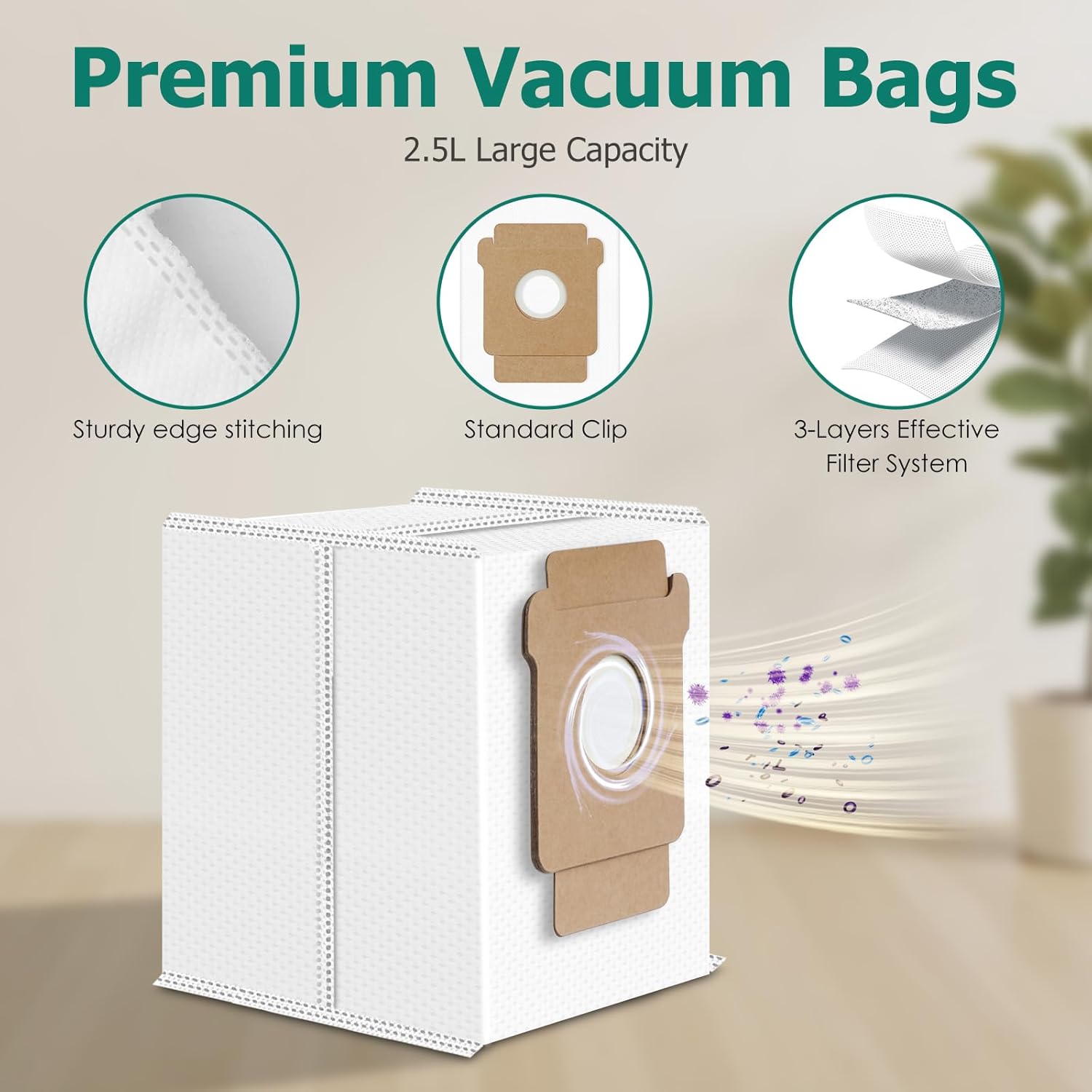 12 Pack Replacement Parts Dust Bags Mop Pads for iRobot Roomba Plus 405 Combo/ 505 Combo Robot Vacuum, 6 Dust Bags, 6 Mop Pads