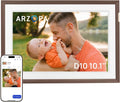 ARZOPA 10.1" WiFi Digital Picture Frame 32GB HD IPS Anti-Glare Touch Screen Digital Photo Frame, Wall Mountable, Auto-Rotate, Easy Sharing Photos Videos &Custom Gifting via Free ARZOPA APP - D10 Brown