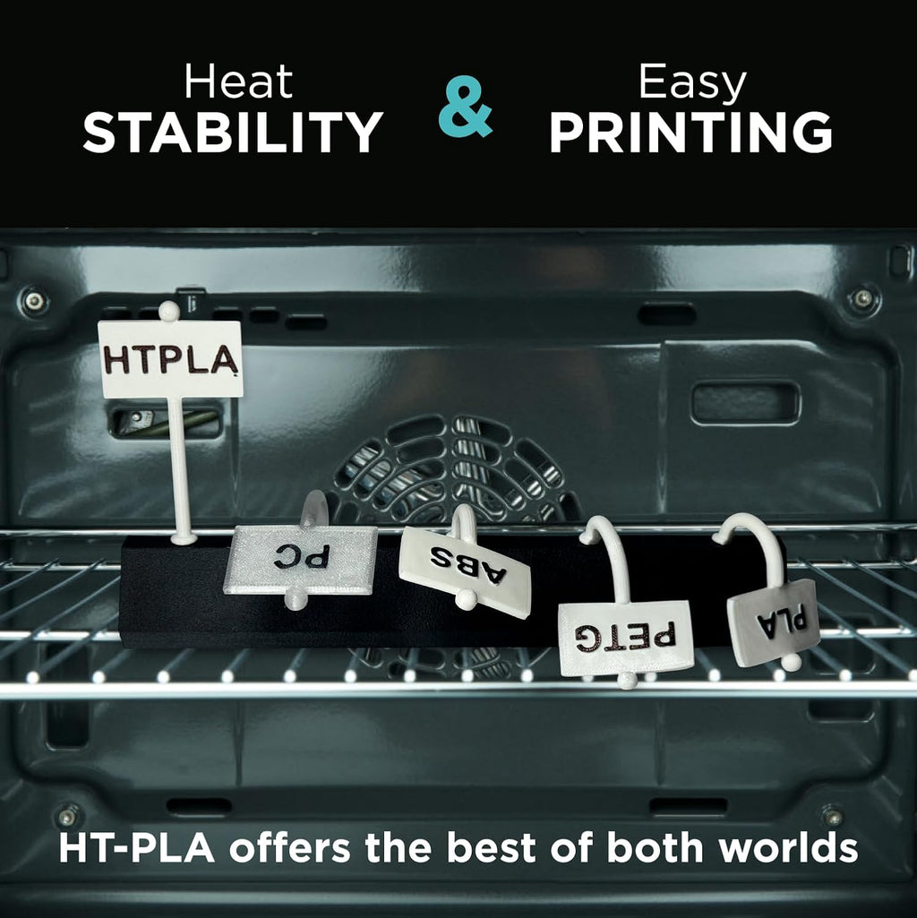 Polymaker HT-PLA Filament 1.75mm Black, High Temp PLA for 3D Printing, Heat Stable Up to 150°C, Easy to Print, Works with Most FDM Printers, 1kg Spool